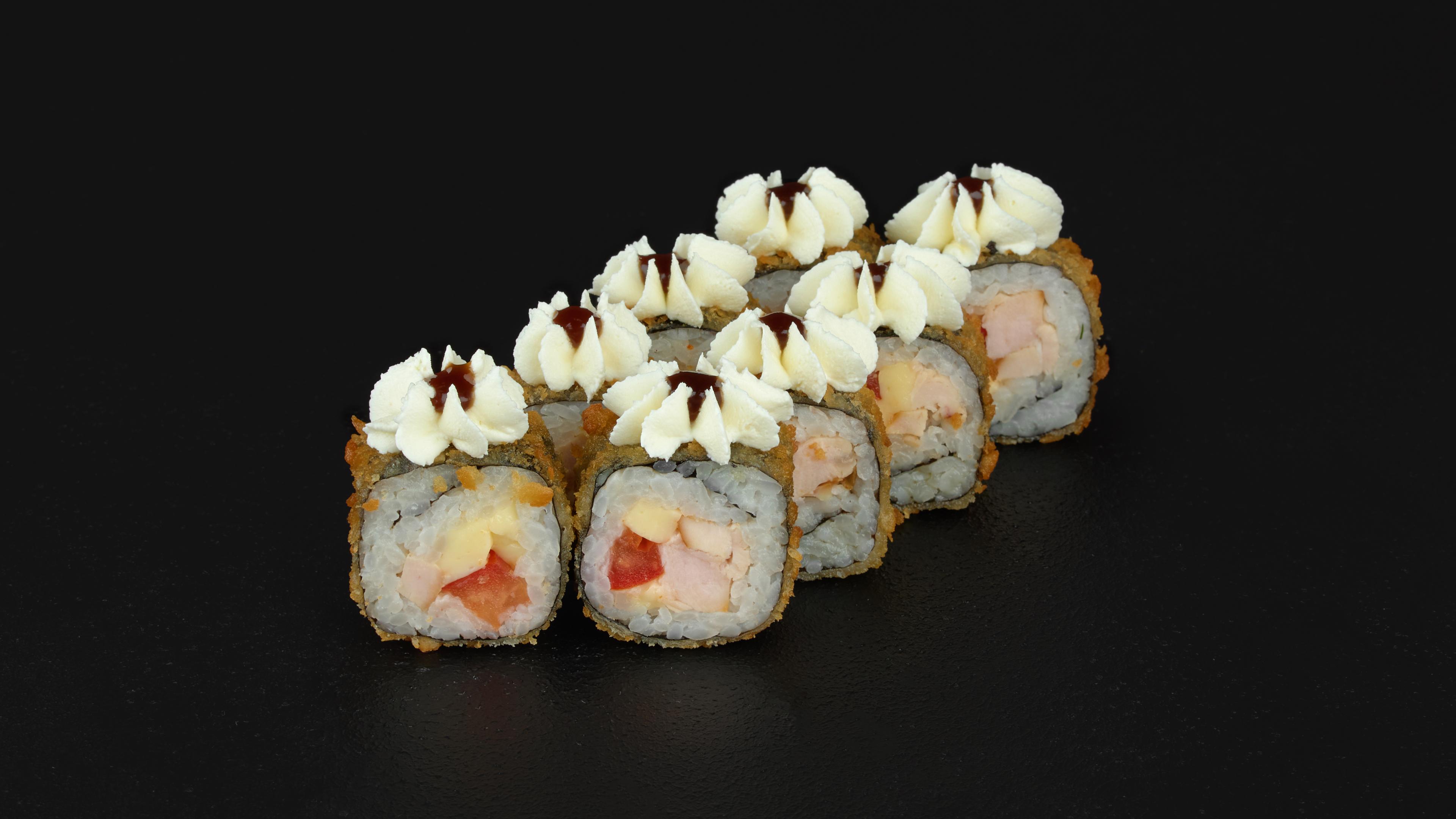 Жаренный с копченой курицей