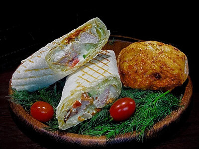 Шашлык в лаваше из куриного филе