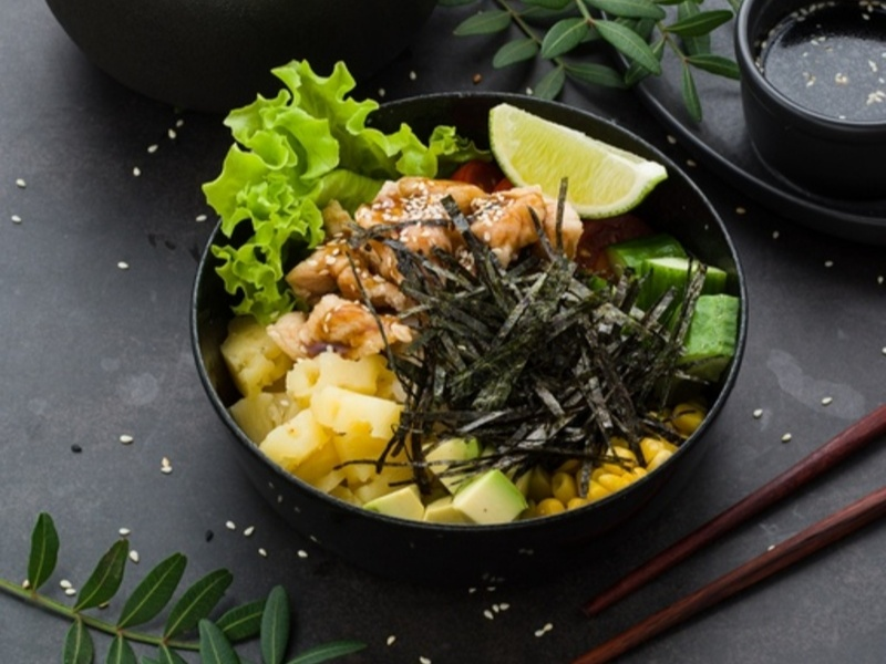 Поке с курицей терияки