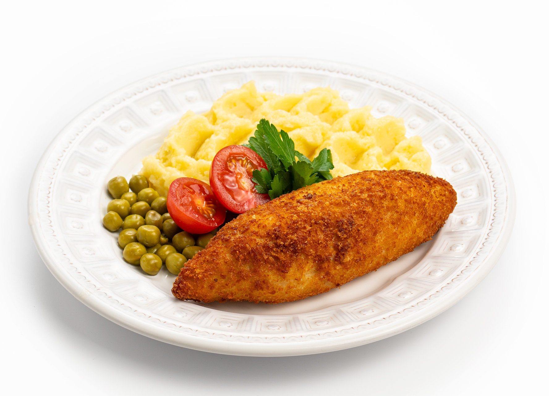 Котлета по-киевски с картофельным пюре