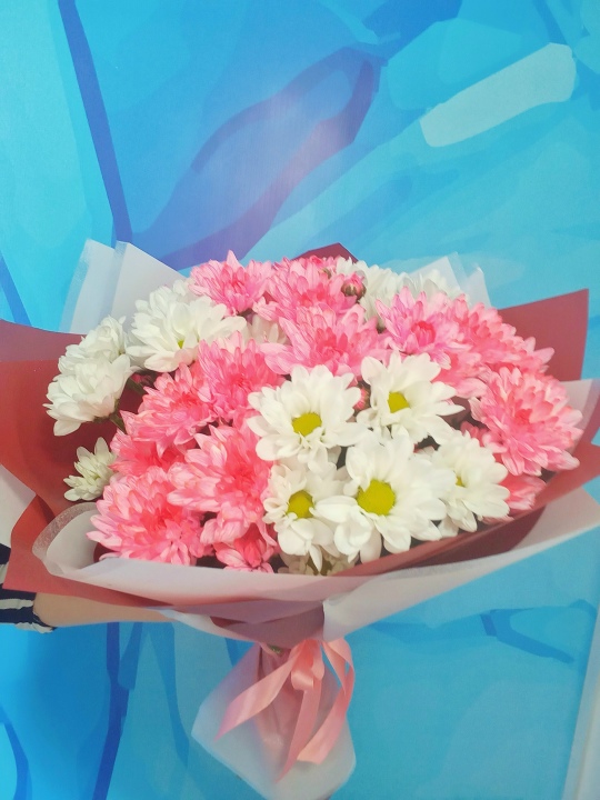 Букет 7 хризантем микс