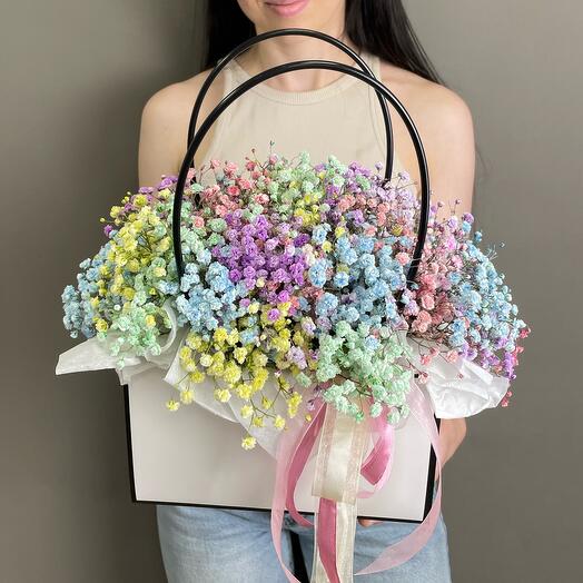Радужная гипсофила в сумочке