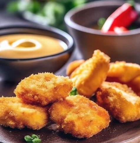 Нагетсы спайси с сырным соусом