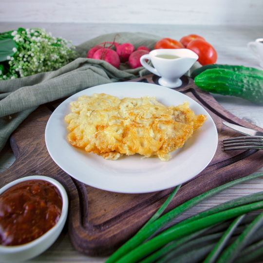 Свинина в кляре с кунжутом