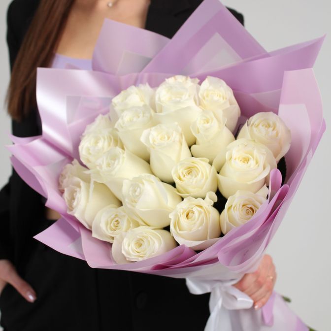 Букет из белых роз 9шт