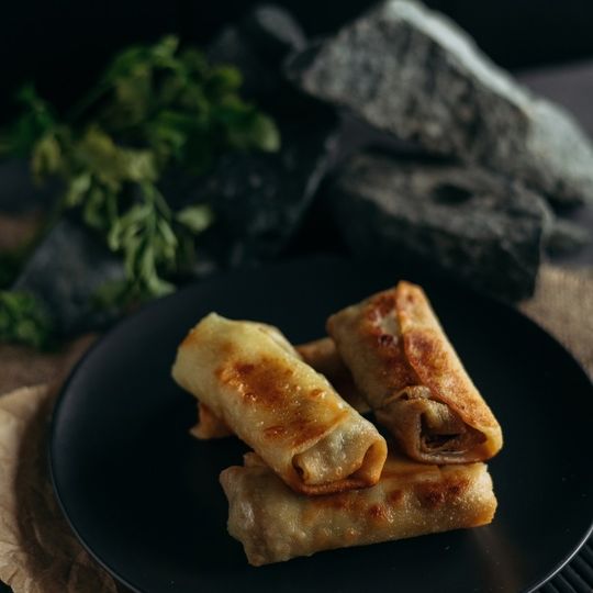 Блинчики с мясом.