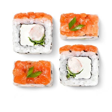 Креветка с рубленым лососем