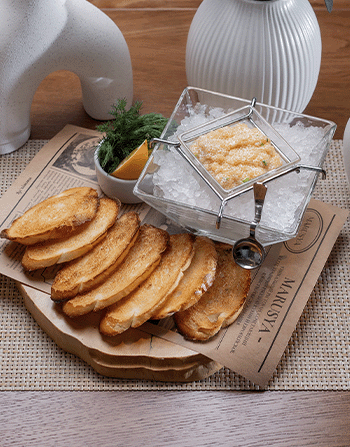 Икра щучья с крутонами