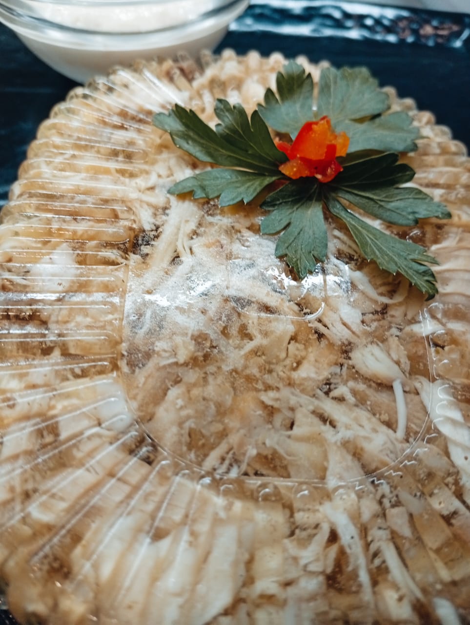 Холодец / 3 вида мяса /хрен или горчица на выбор .