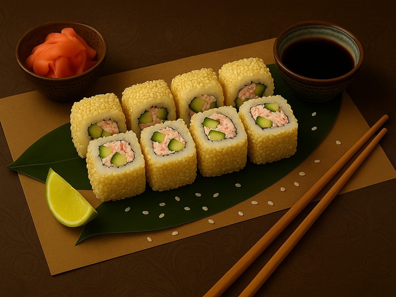 Ролл Калифорния в кунжуте