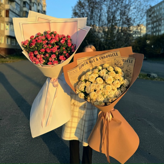 Букет-гигант из кустовых роз
