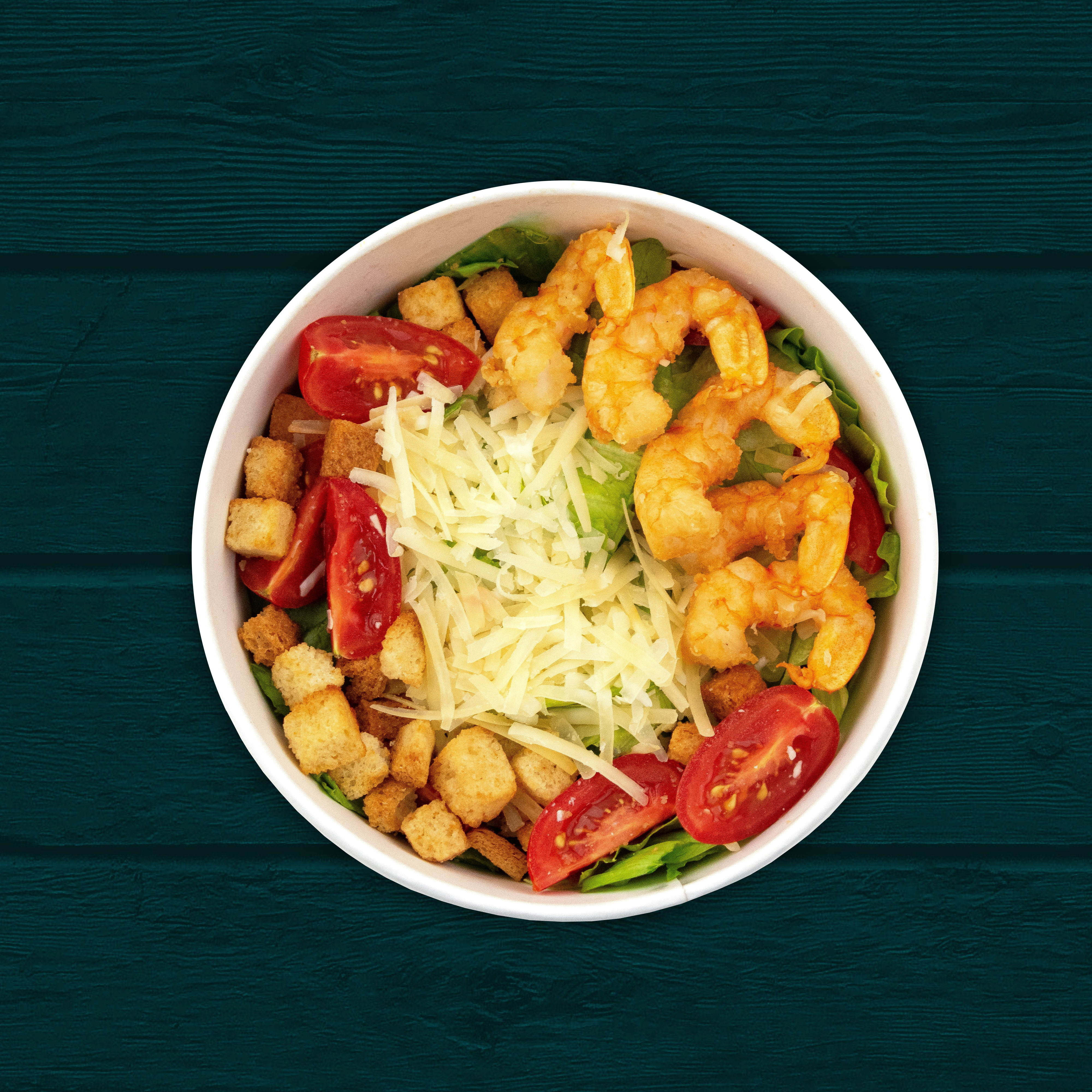 Салат цезарь с креветками