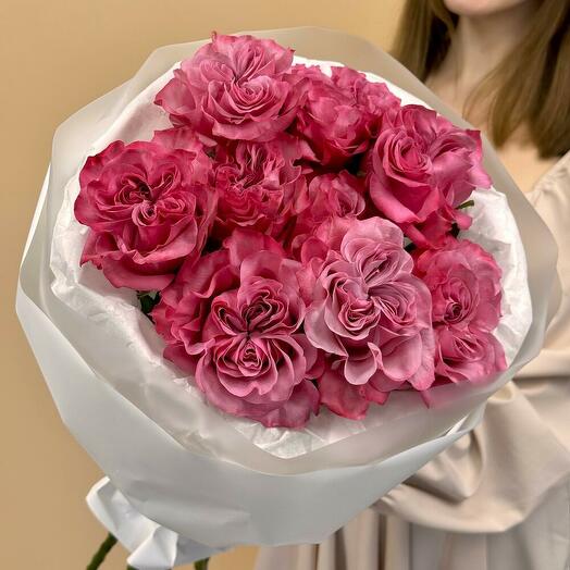 Пионовидная роза 9шт 