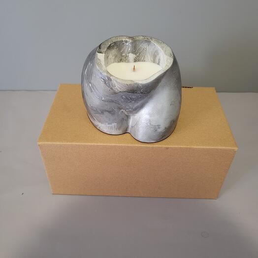 Ароматическая свеча в гипсовом кашпо