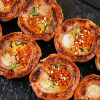 Запеченный кимпаб с креветкой 8 шт.