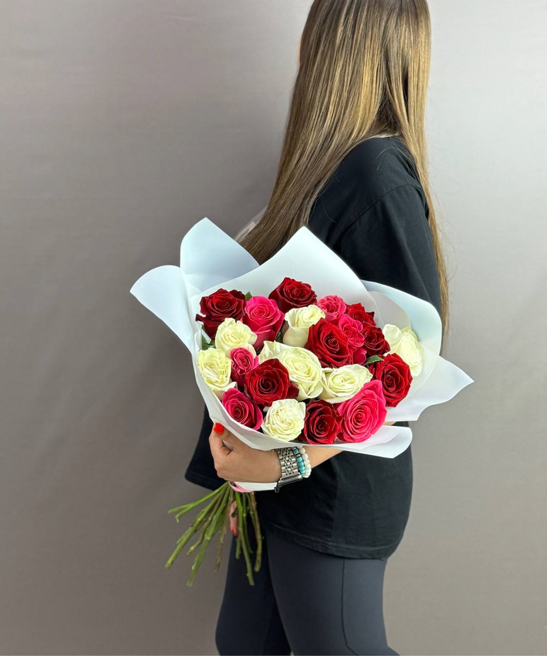 Букет из 21 розы микс