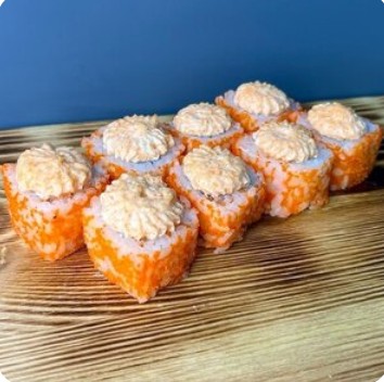 Ролл Тануки с беконом запеченный