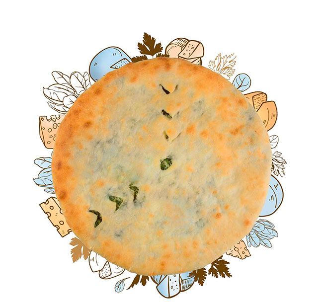 Пирог с сыром, шпинатом и кинзой