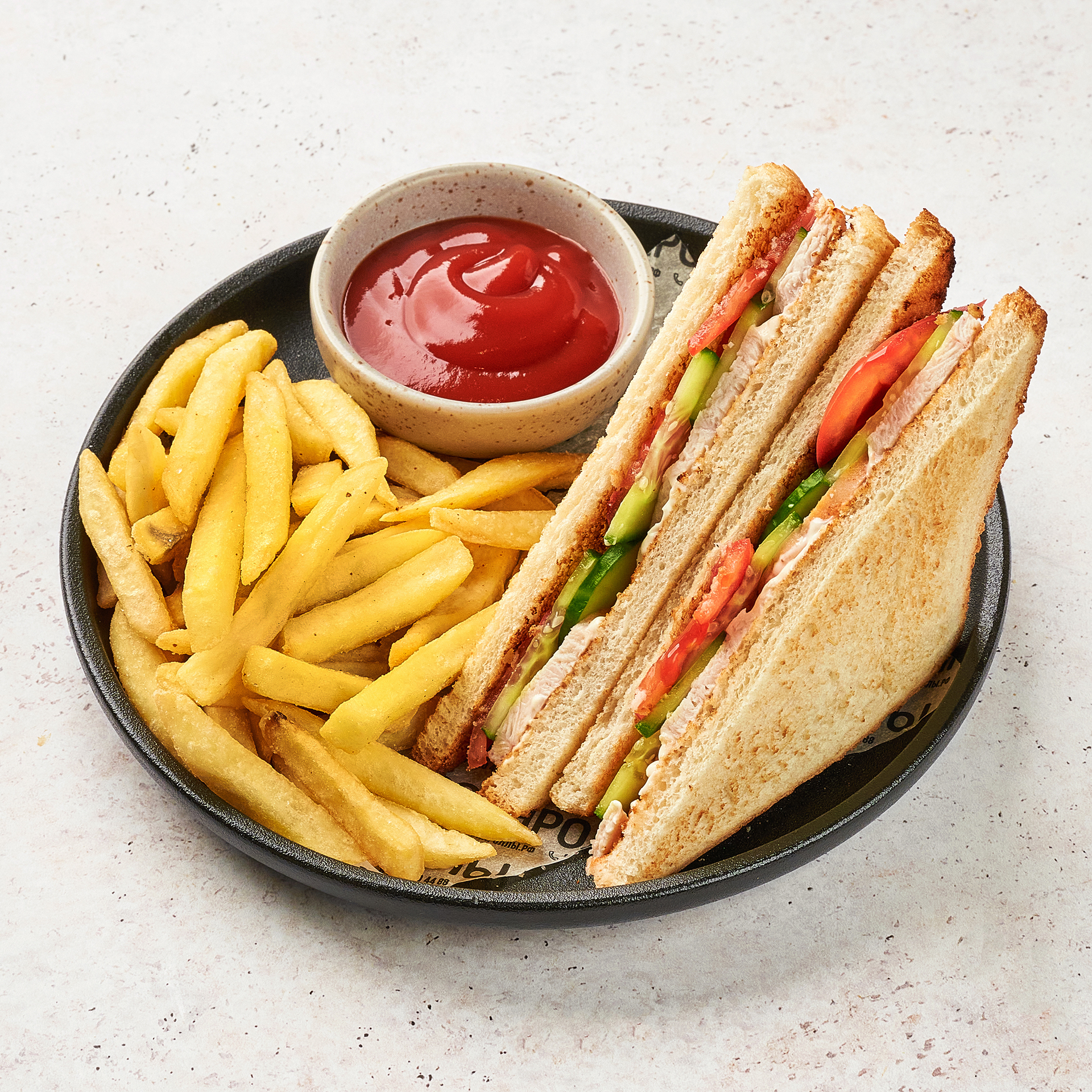 Сэндвич c Курицей и Картофелем Фри