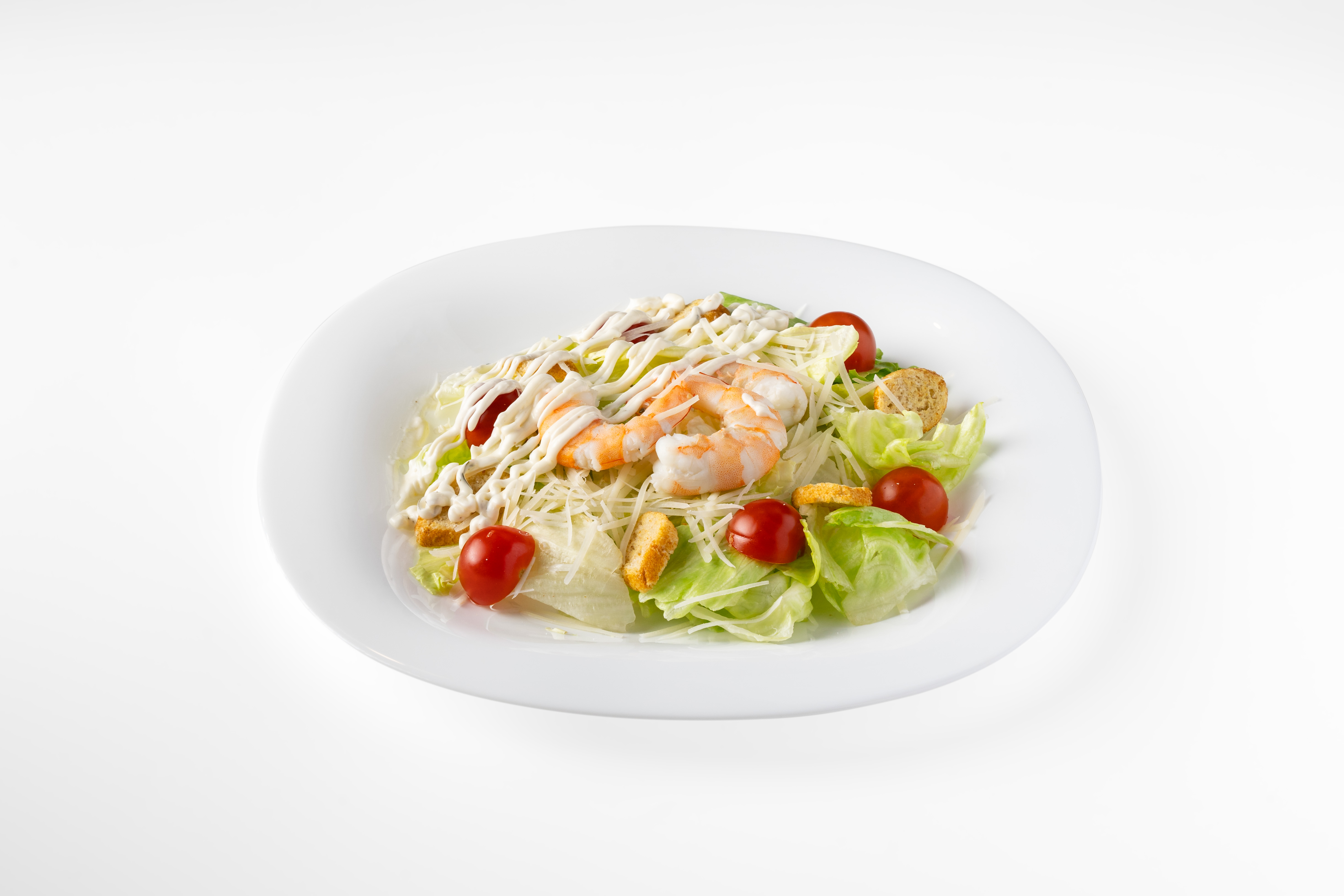 Салат Цезарь с креветками