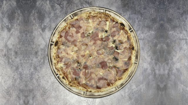 Ветчина,грибы с беконом , 32см