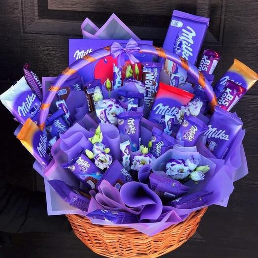 Сладкий съедобный подарок милка