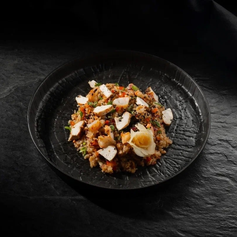 Рис с курицей и креветкой