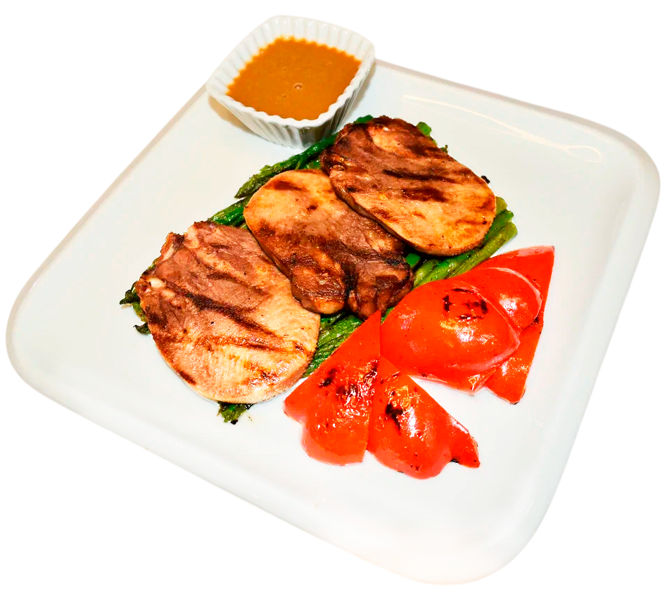 Говяжий язык со спаржей