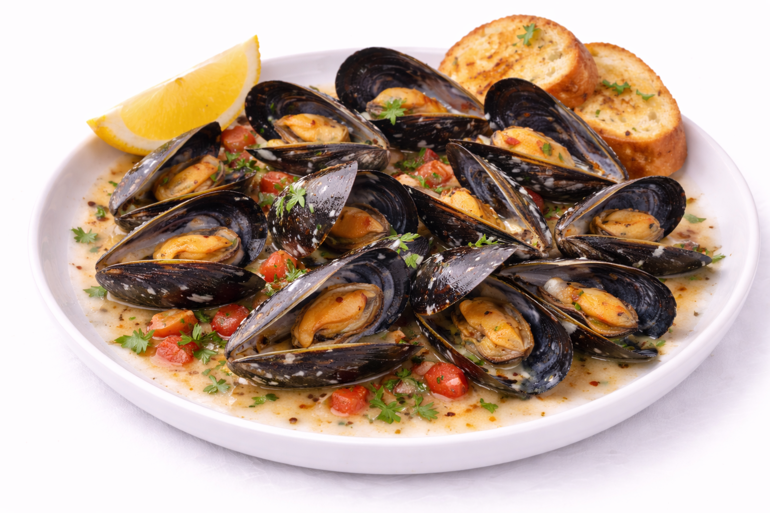 Мидии в соусе винном