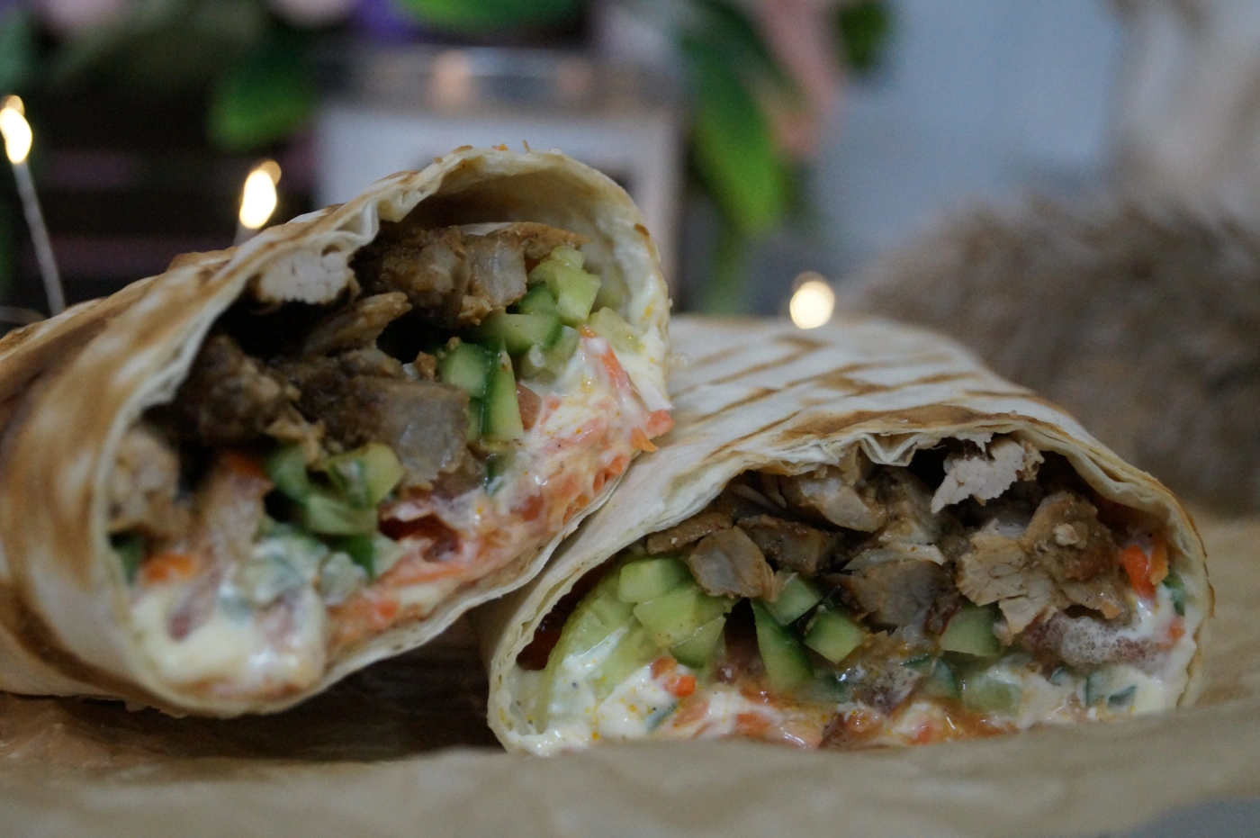 Шаурма со свининой острая