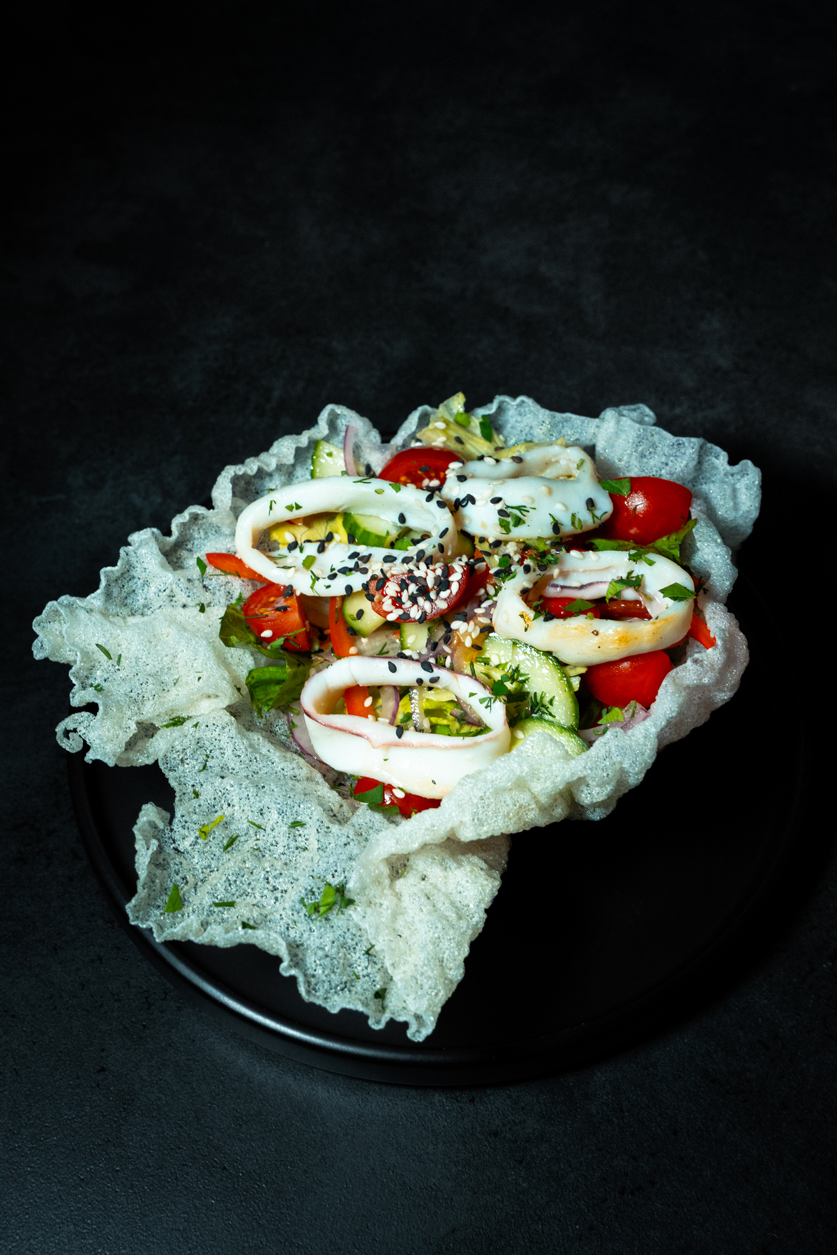 Корейский салат с кальмаром