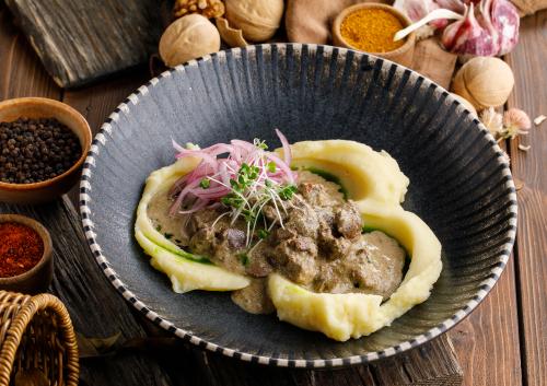 Кучмачи в сливочном соусе с пюре