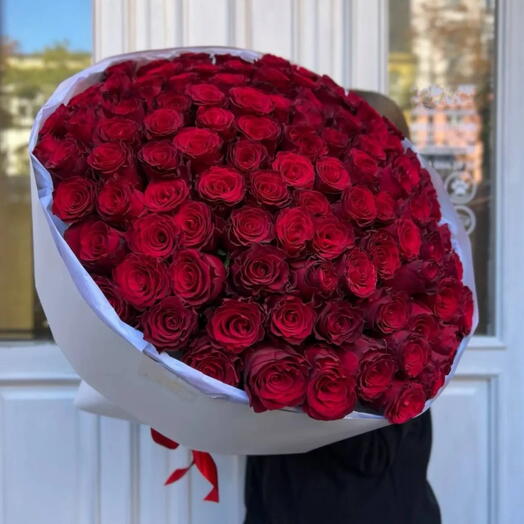101 Роза круглый букет