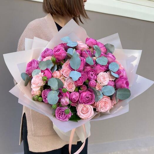 Микс пионовидных роз