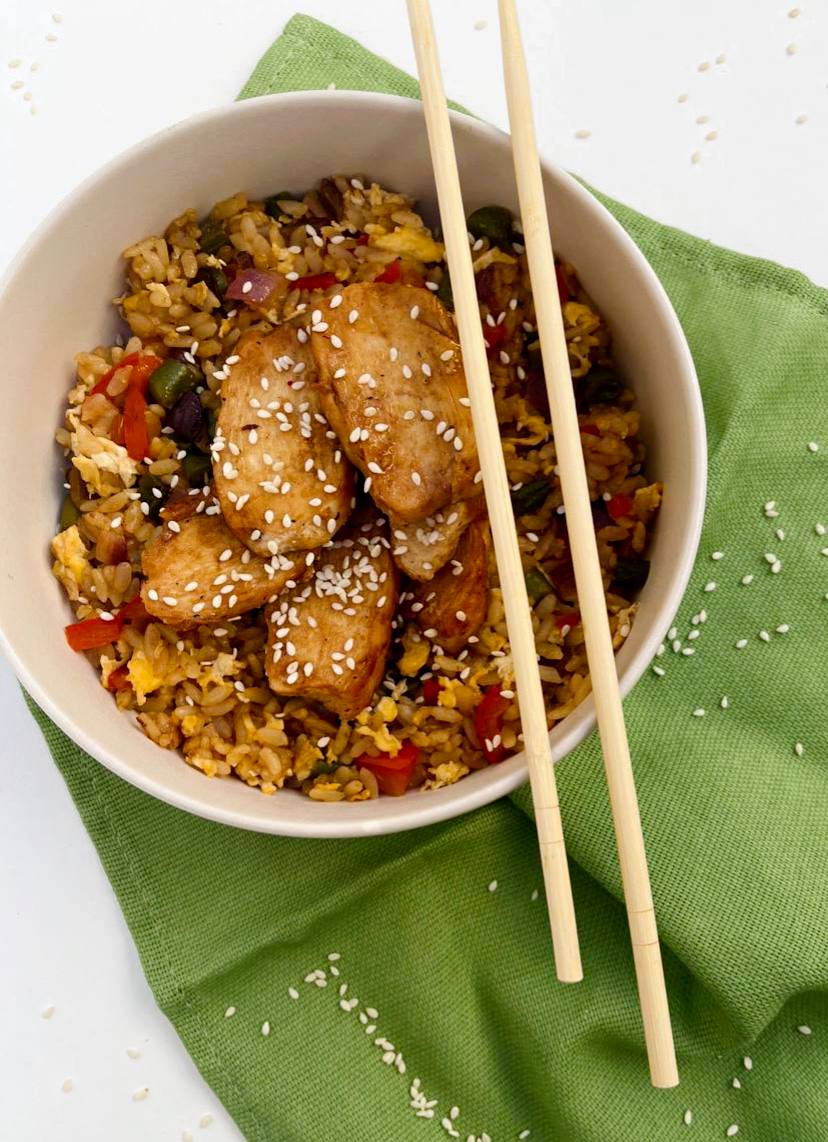 Тяхан с курицей.