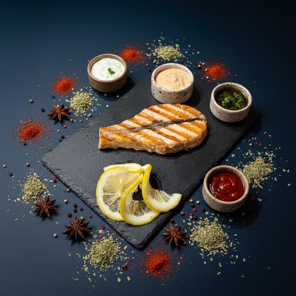 Стейк из лосося на гриле