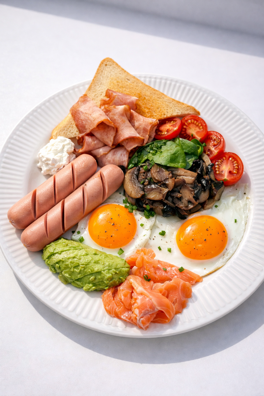 Завтрак-конструктор из яиц (глазунья)