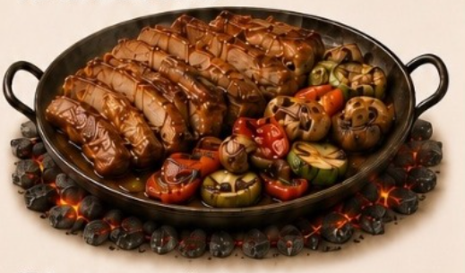 Карамельная свинина из печи в медово-горчичном соусе