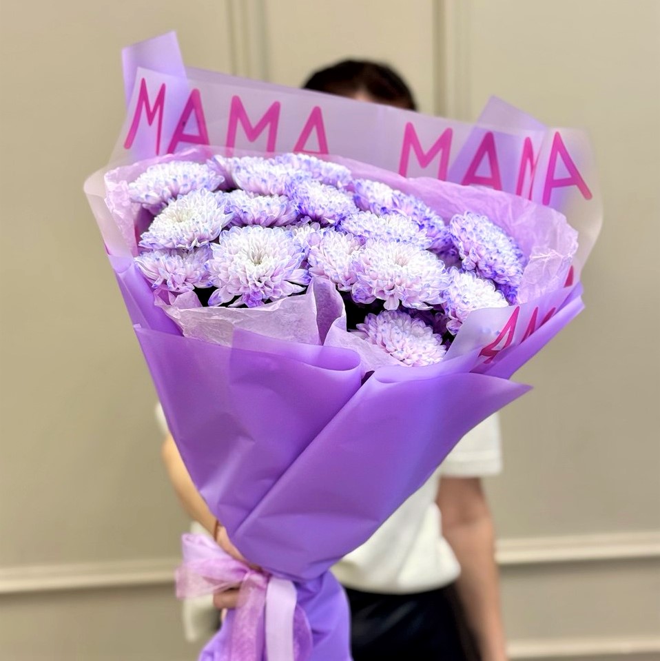 Букет из 5 цветных Хризантем