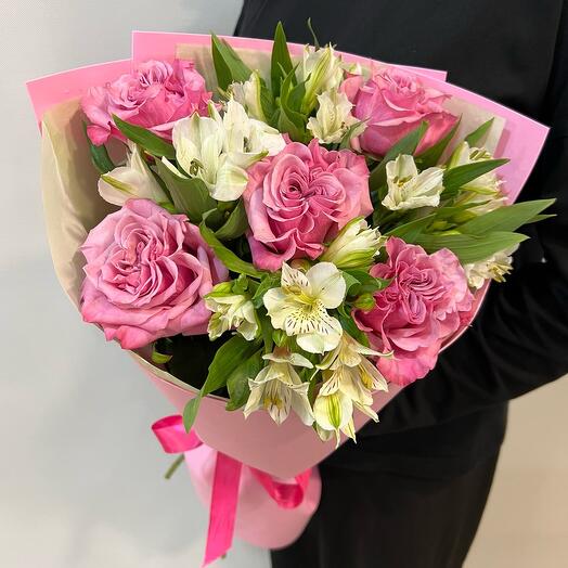 Букет эквадорские пион. розы Кантри Блюз