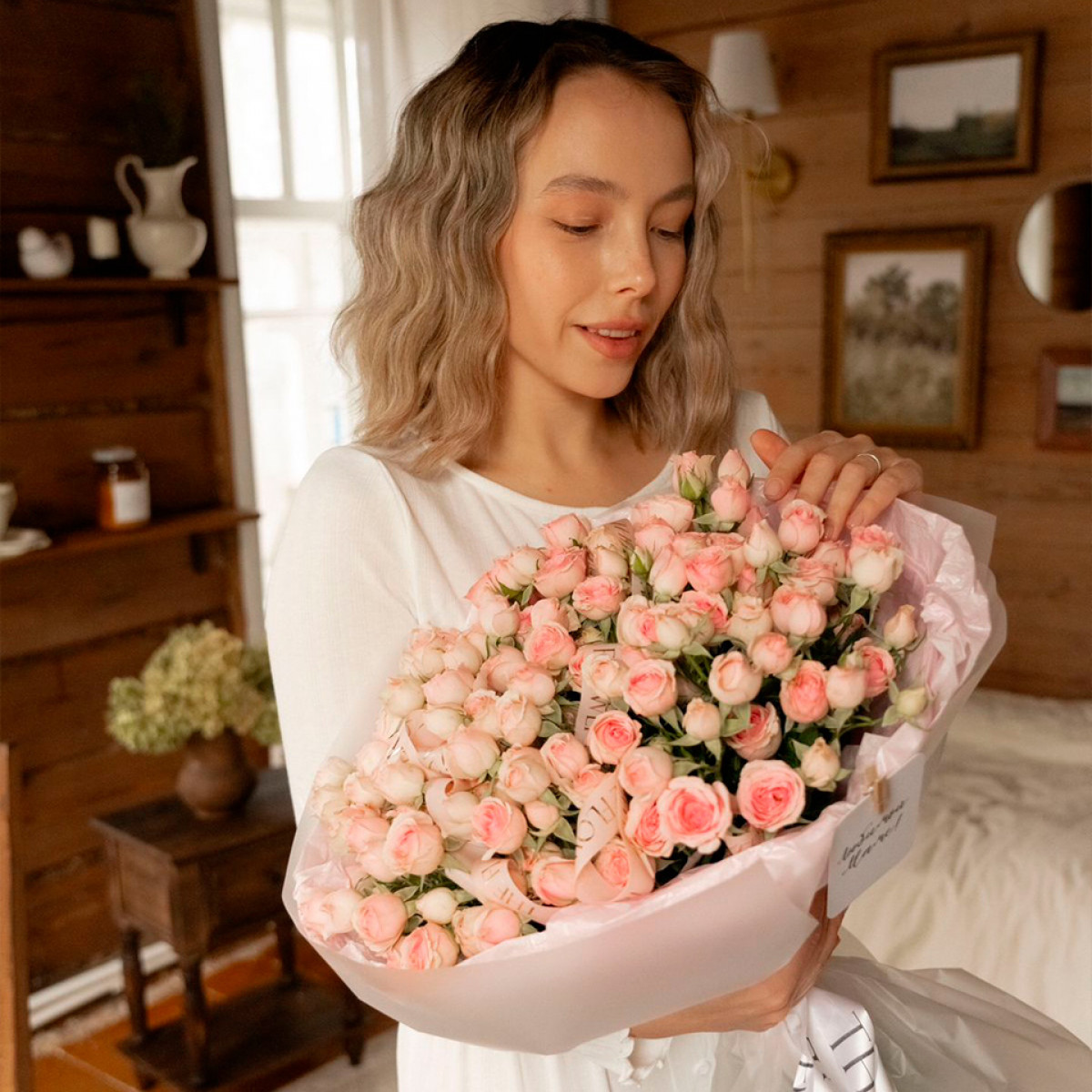 Букет из кустовых роз Артикул: Б-1124-6(предзаказ)