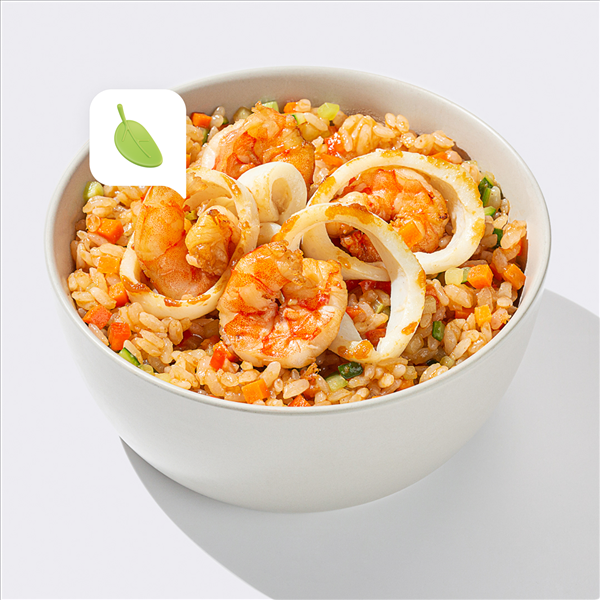 Рис с кальмаром и креветками