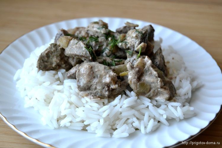 Печень с рисом