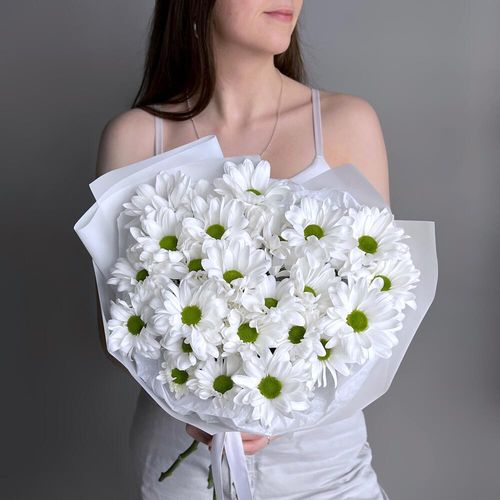 Букет белая хризантема кустовая ромашка (б1945)
