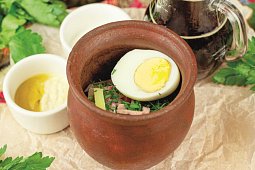 Окрошка с ветчиной