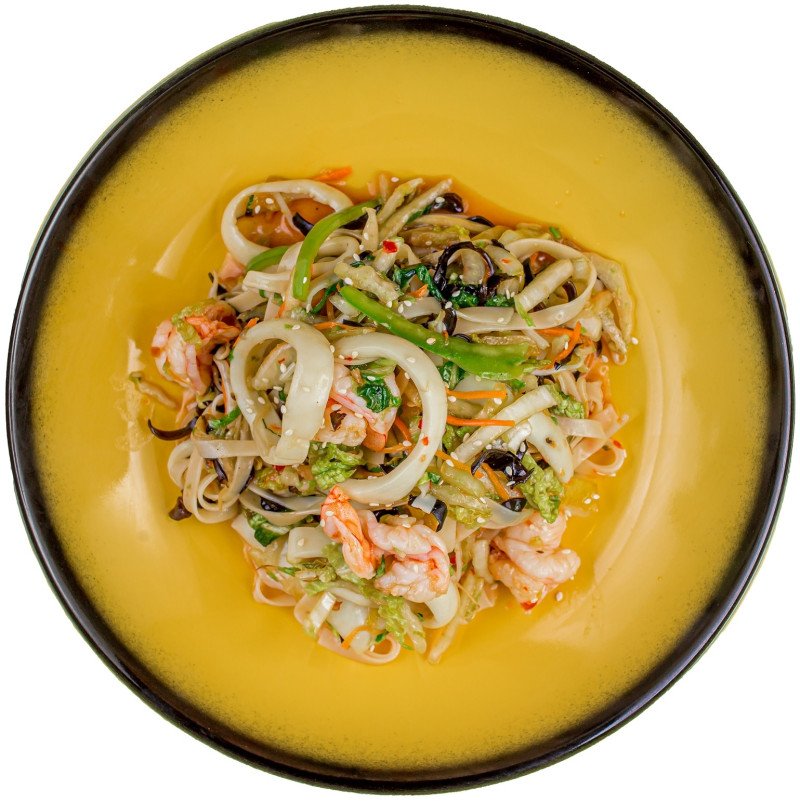 Лапша рисовая с морепродуктами