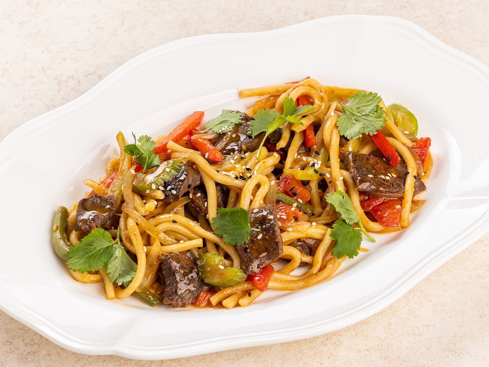 Лагман домашний с телятиной