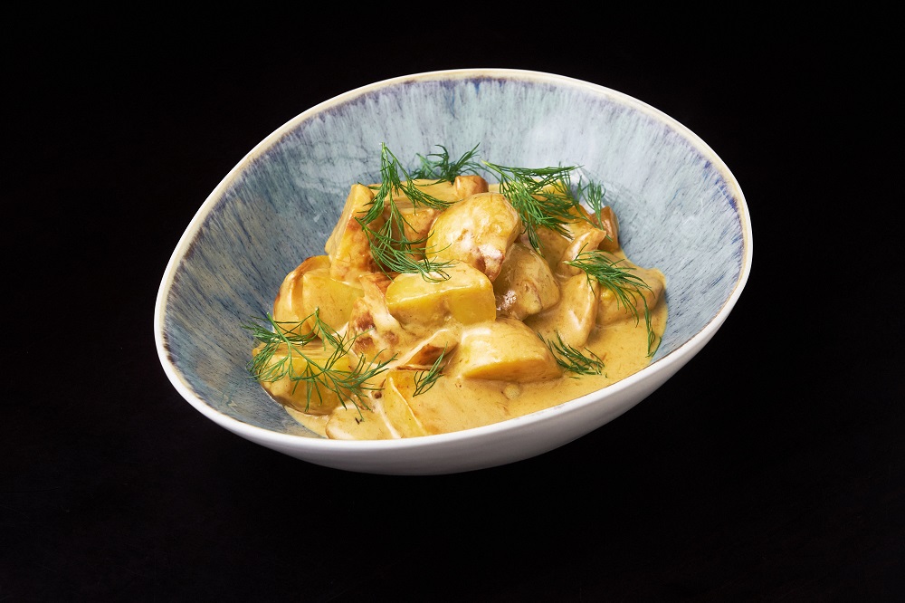 Жареный картофель с белыми грибами