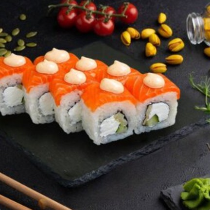 Ролл Филадельфия кремовая шапочка