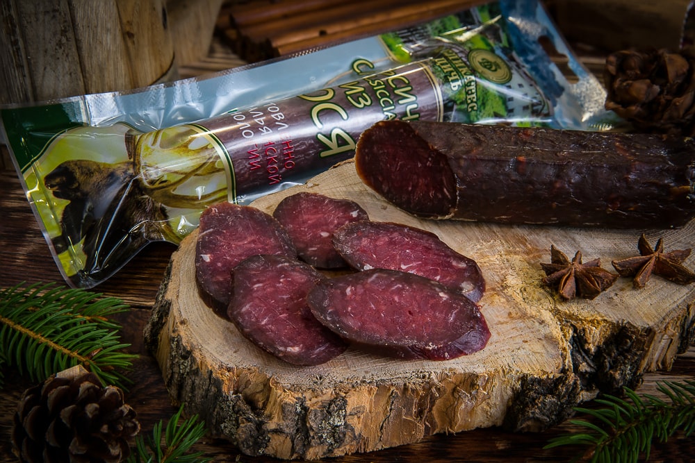 Сыровяленая колбаса из кабана Бусел 